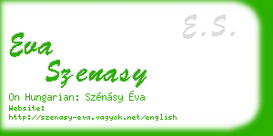 eva szenasy business card