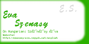 eva szenasy business card